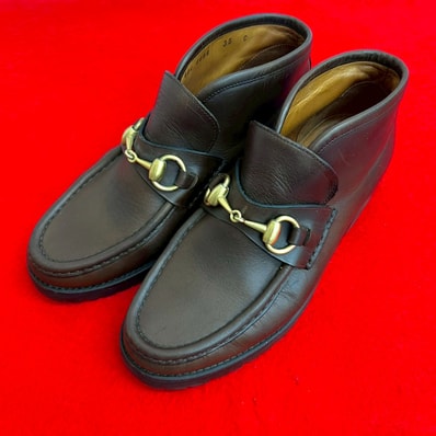 GUCCI グッチ ホースビット 金具 レザー ブーツ ブラウン
41826
