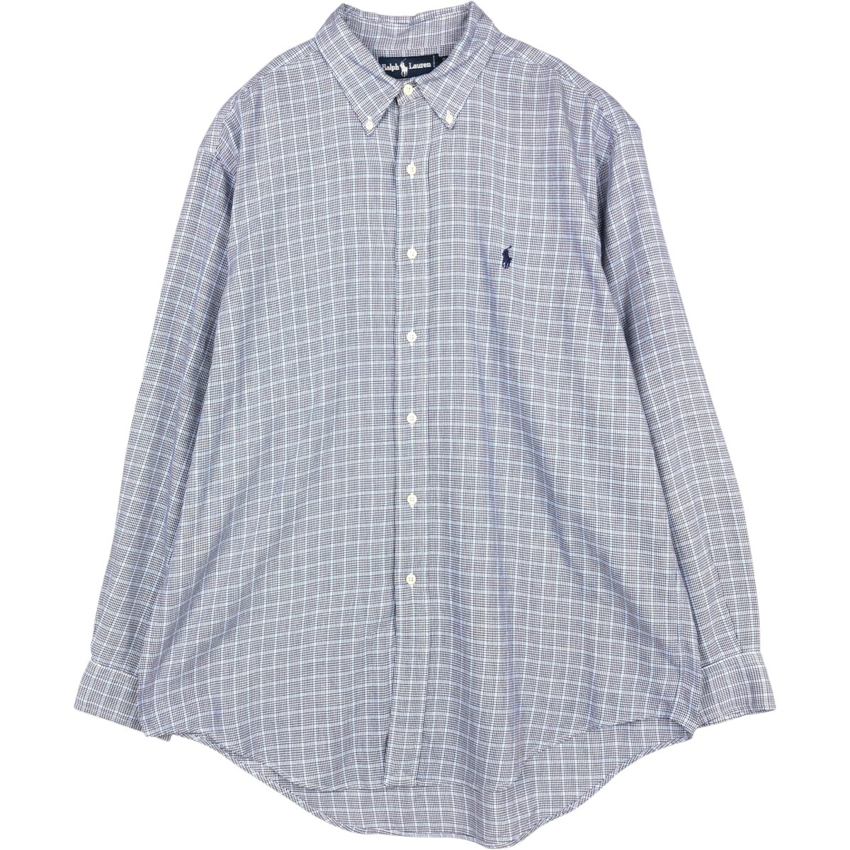 古着 ラルフローレン Ralph Lauren YARMOUTH 千鳥格子柄 長袖 ボタンダウンチェックシャツ メンズXL相当/eaa676769