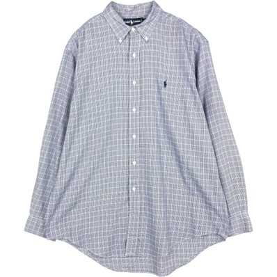 古着 ラルフローレン Ralph Lauren YARMOUTH 千鳥格子柄 長袖 ボタンダウンチェックシャツ メンズXL相当/eaa676769