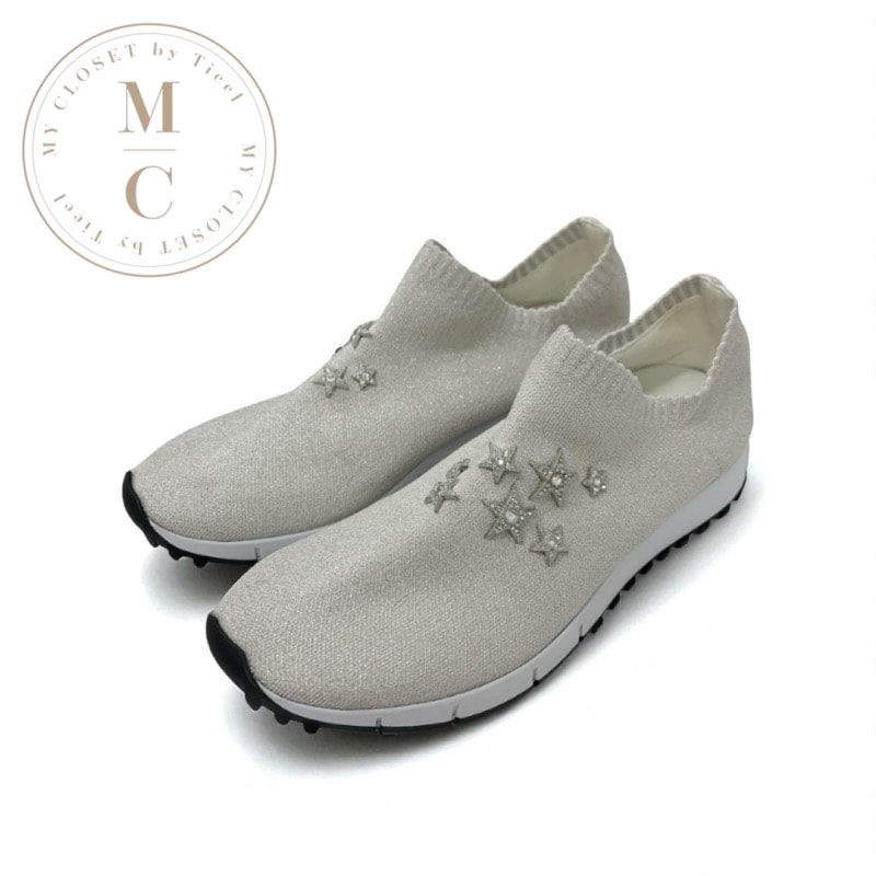 ジミーチュウ JIMMY CHOO Verona スニーカー 靴 シューズ ファブリック ホワイトメタリック シルバー ソックススニーカー 星 ビジュー