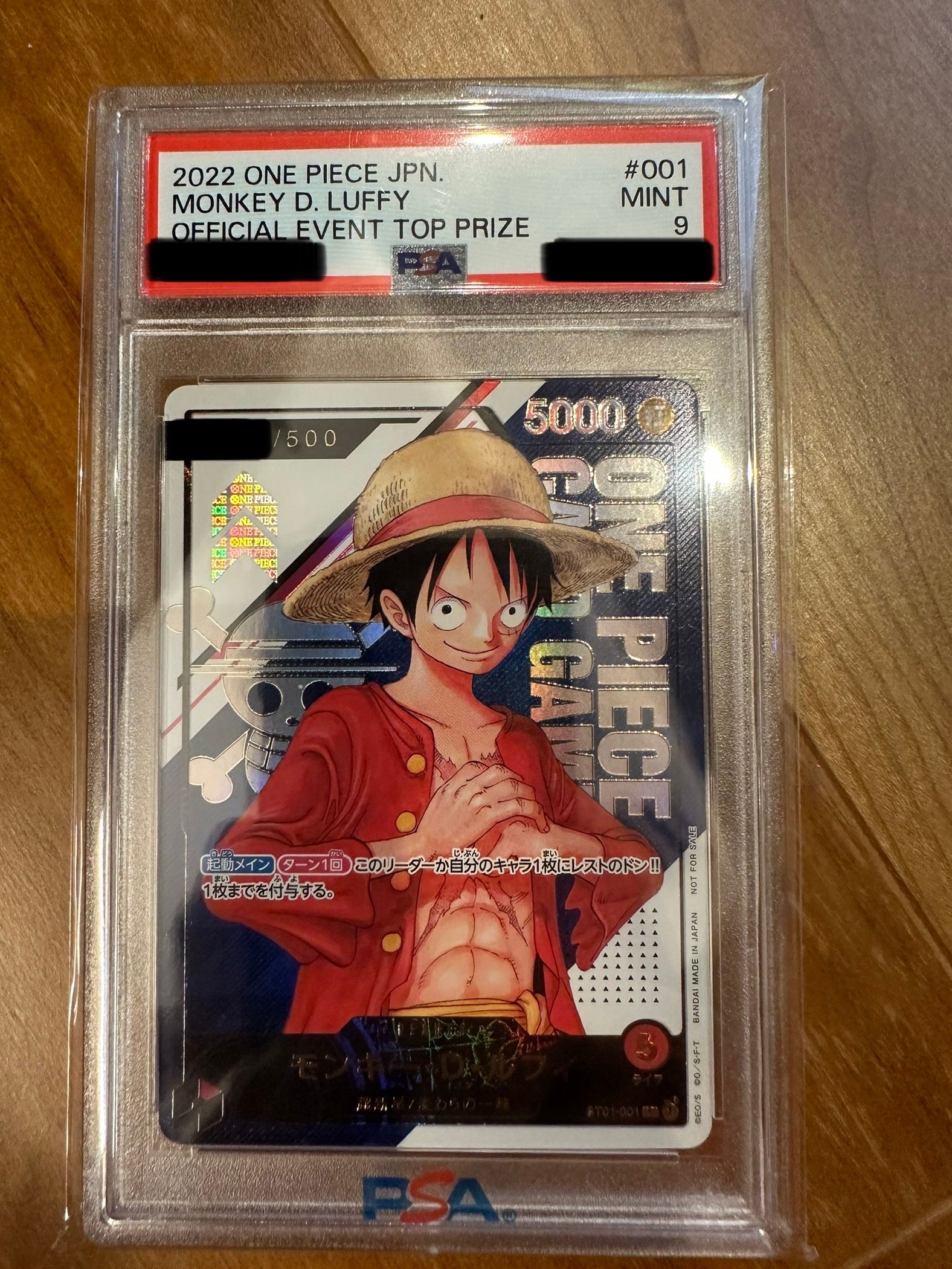 PSA 9]Monkey D Luffy L Serial Number (Opened) [ST01-001] (Flagship