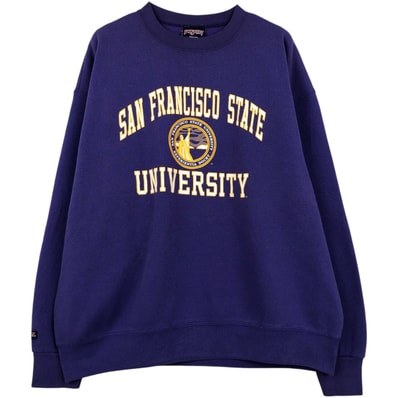 古着 90年代 ジャンスポーツ JANSPORT 3連プリント カレッジスウェットシャツ トレーナー USA製 メンズXL相当 ヴィンテージ/eaa624850