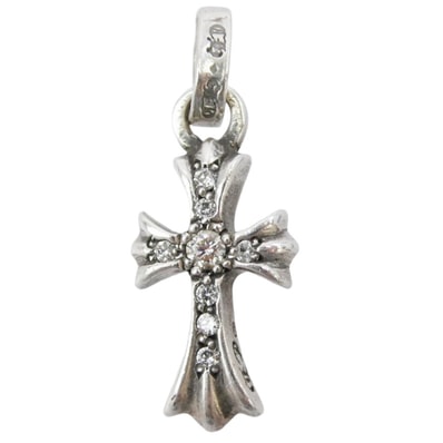 CHROME HEARTS クロムハーツ(原本無) ペンダントトップ CRS BBYFAT P DMND ベイビーファットクロス パヴェダイヤ ペンダントトップ シルバー系【中古】