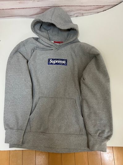 Supreme Bandana Box Logo Hooded Sweatshirt "Grey"