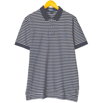 古着 ラルフローレン Ralph Lauren POLO by Ralph Lauren 半袖 ボーダー ポロシャツ メンズM相当/eaa571303
