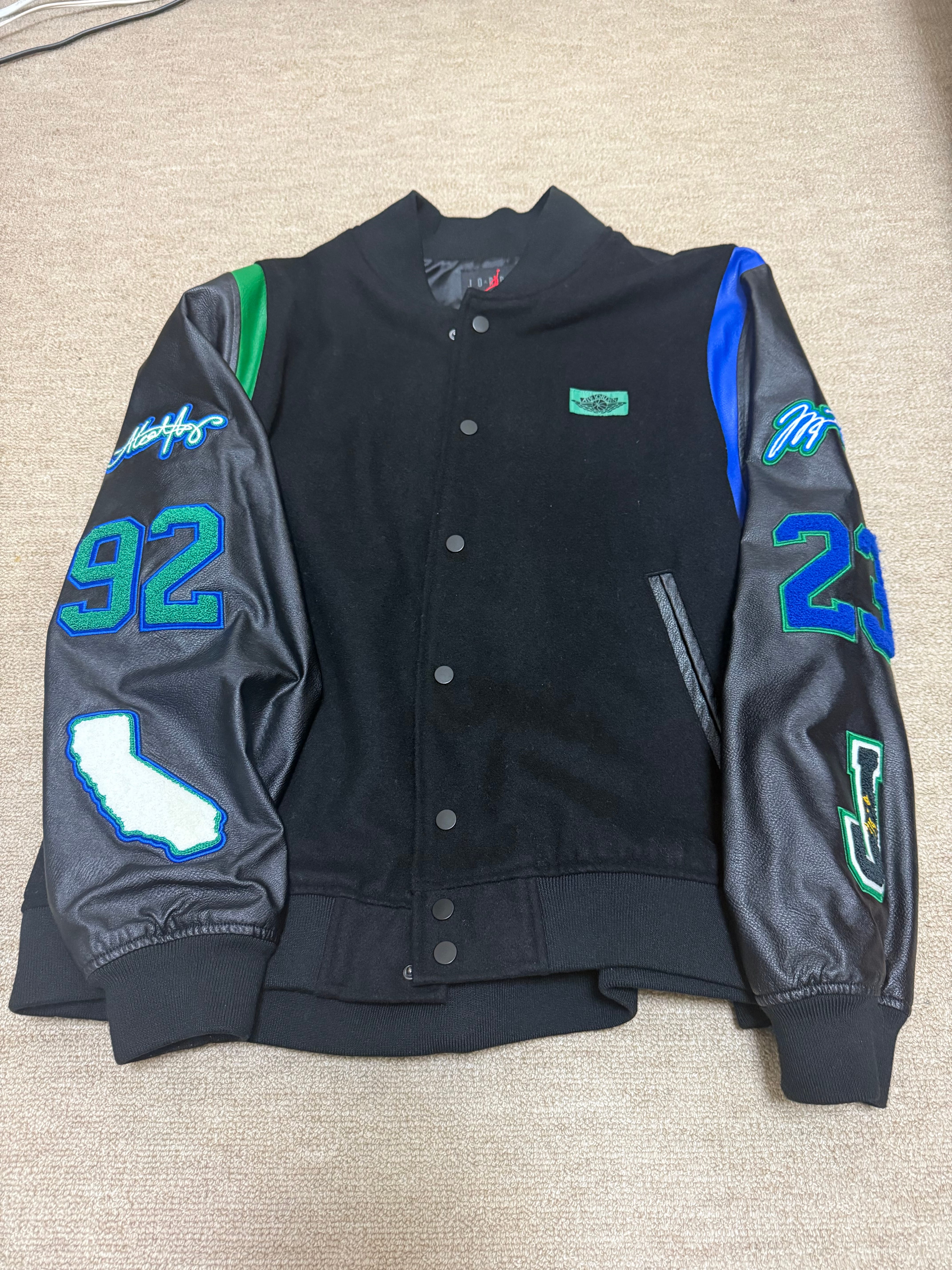 Air Jordan Aleali May Varsity Jacket "Black"