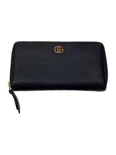 GUCCI Leather Zip Around Wallet "Black"
