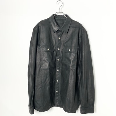 Rick Owens Leather Outer Shirt "Black"