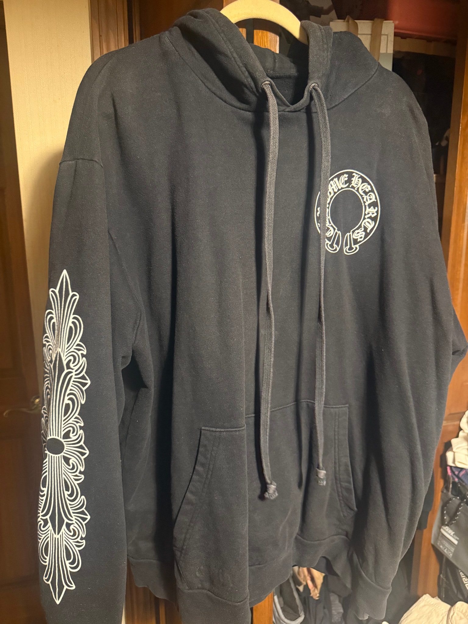 Chrome Hearts Horseshoe Floral Cross Zip-Up Hoodie "Black"