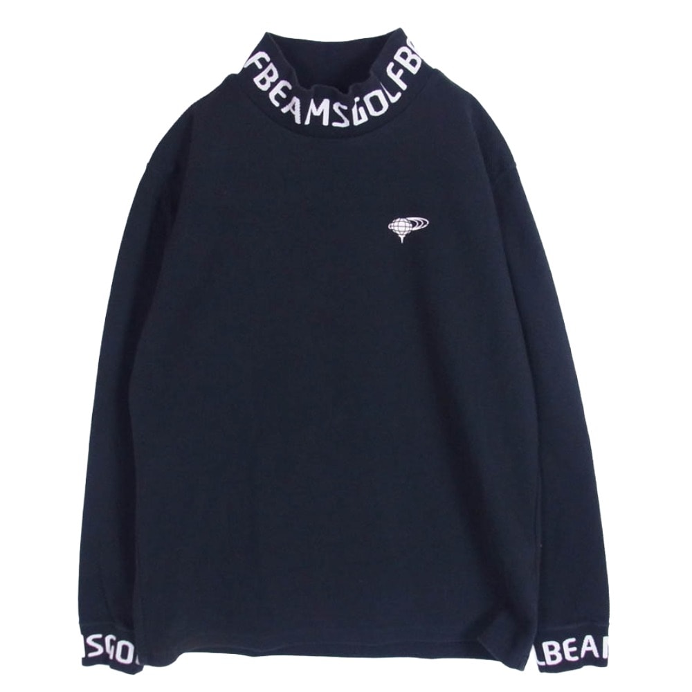 BEAMS ビームス カットソー GOLF ゴルフ ロゴ タートルネック カットソー ブラック系 XL【中古】
