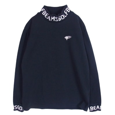 BEAMS ビームス カットソー GOLF ゴルフ ロゴ タートルネック カットソー ブラック系 XL【中古】