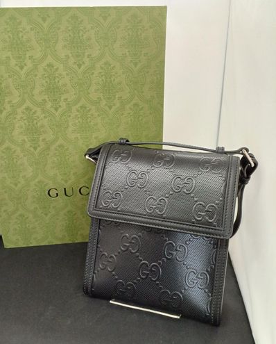 GUCCI GG Embossed Messenger Bag "Black"