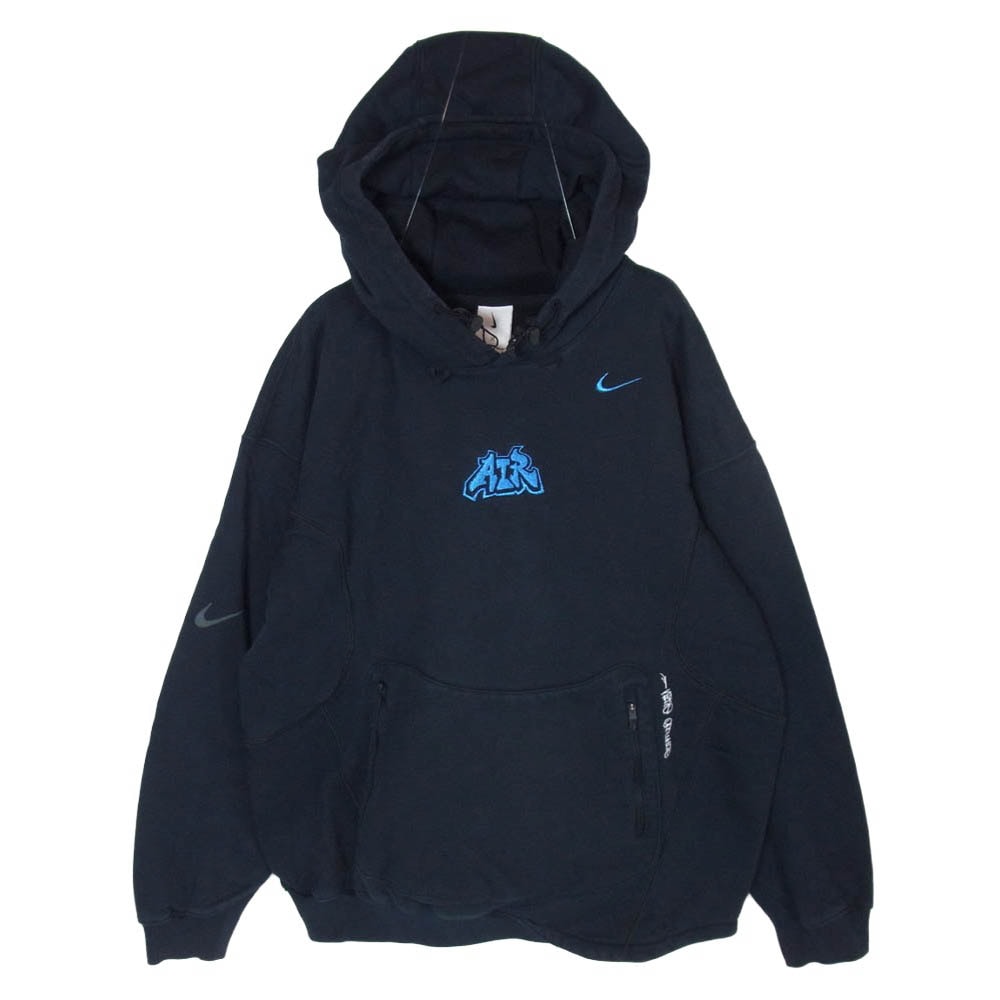 OFF-WHITE オフホワイト NIKE ナイキ × NIKE ナイキ DN1760-010 AS M NRG OFF-WHITE FLC HOODIE ロゴプリント プルオーバー フーディー パーカー スウェット ネイビー系 M【中古】