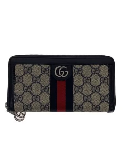 GUCCI Ophidia GG Zip Around Wallet "Beige/Blue"