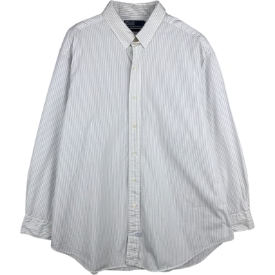 古着 ラルフローレン Ralph Lauren POLO by Ralph Lauren タブカラー 長袖 コットンストライプシャツ メンズXL相当/eaa614979