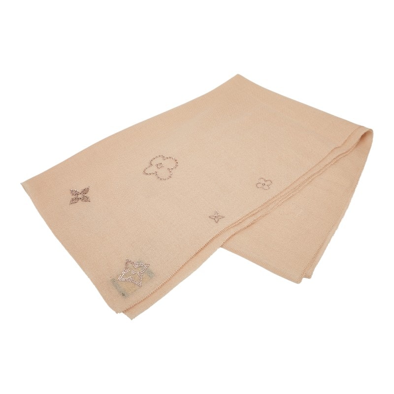 ルイ ヴィトン ラインストーン エトール モンテカルロ ストール M74496 ピンク カシミヤ レディース LOUIS VUITTON 【中古】