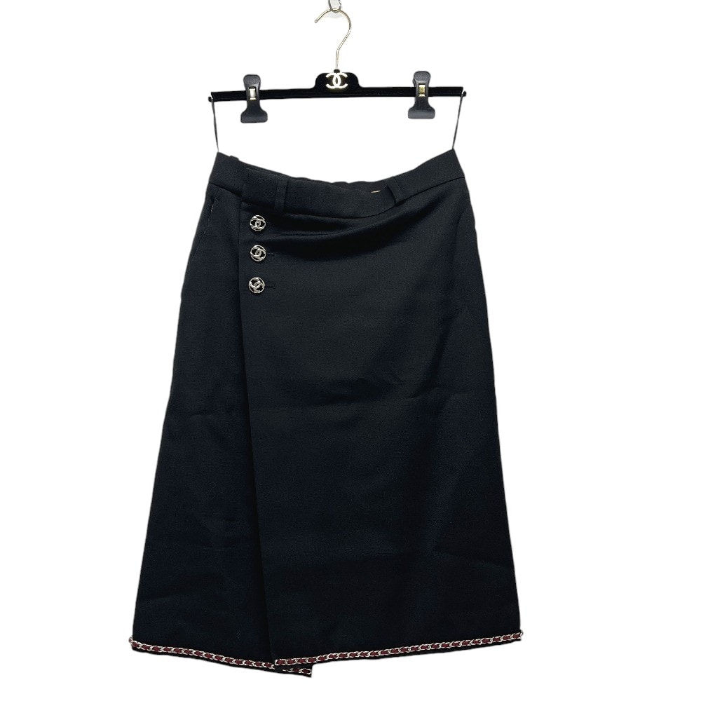 シャネル CHANEL ミディ P81913 2026年春夏 アパレル ミディアムスカート スカート レーヨン ブラック 未使用