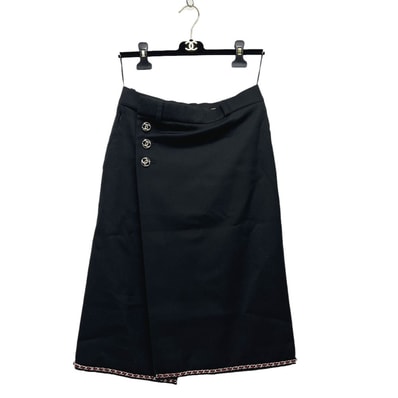 シャネル CHANEL ミディ P81913 2026年春夏 アパレル ミディアムスカート スカート レーヨン ブラック 未使用