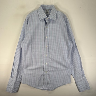 古着 ブルックスブラザーズ Brooks Brothers 長袖シャツ 胸ポケット S ブルー系 チェック メンズ