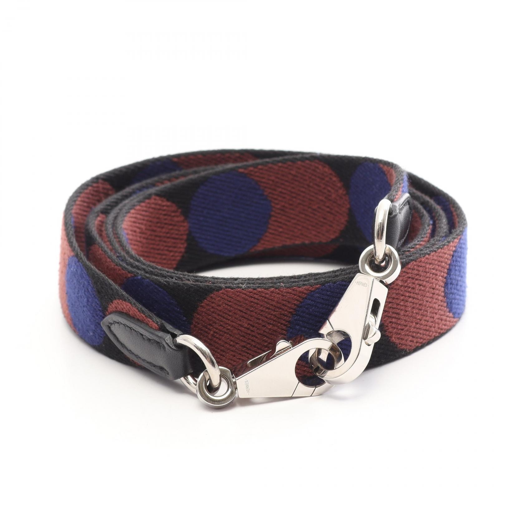 エルメス HERMES バンドリエール サングル フリッパーボール ショルダーストラップ アクセサリー キャンバス レザー トワル / ヴォースイフト トワル Z刻印(2021年製造) レディース ブラウン系 / ブルー系 /