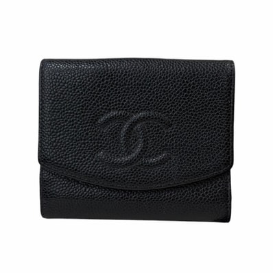 シャネル ココマーク 二つ折り財布 レザー レディース CHANEL 中古