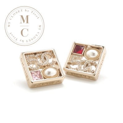 シャネル CHANEL ピアス イヤリング ゴールド ココマーク ロゴ N5 パール ラインストーン