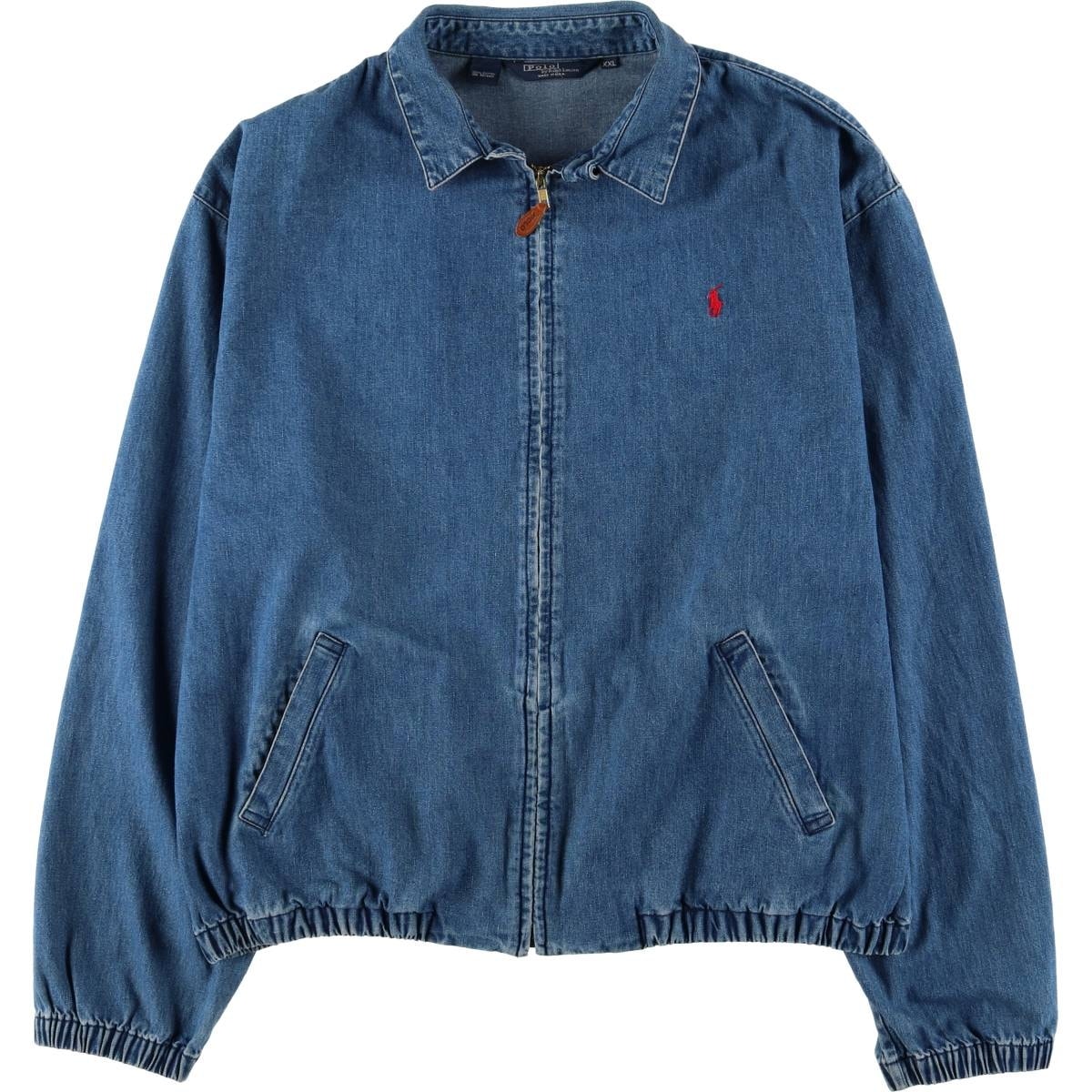古着 90年代 ラルフローレン Ralph Lauren POLO by Ralph Lauren デニムスイングトップ スポーツジャケット USA製 メンズXXL相当 ヴィンテージ/evb031123