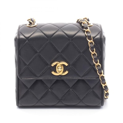 シャネル CHANEL ミニマトラッセ ショルダーバッグ バッグ ラムスキン(羊革) レディース ブラック系 【中古】