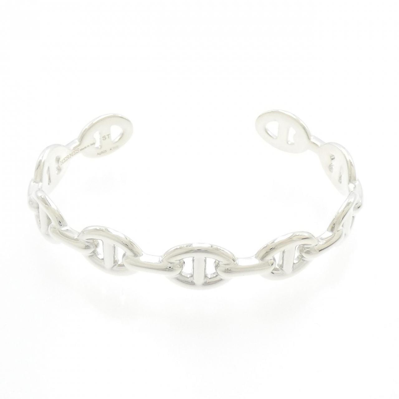 Hermes Chaine D'ancre Enchainee Bracelet Bangle "Silver"
