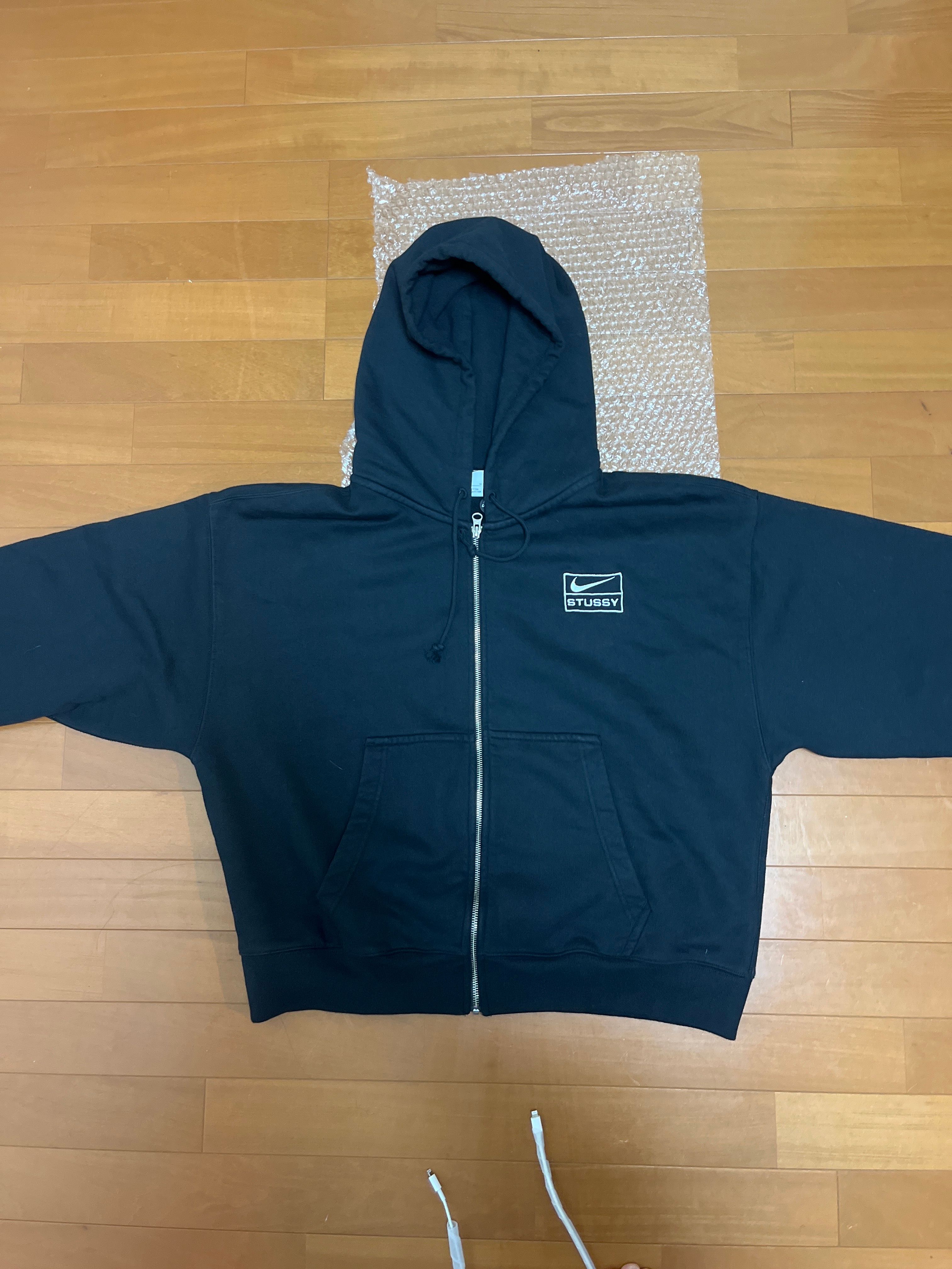 Stussy x Nike Stone Washed Fleece Zip Hoodie "Black" (US Size) FJ9175-010