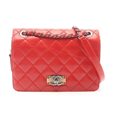 シャネル CHANEL マトラッセ ショルダーバッグ バッグ レザー レディース レッド系 【中古】