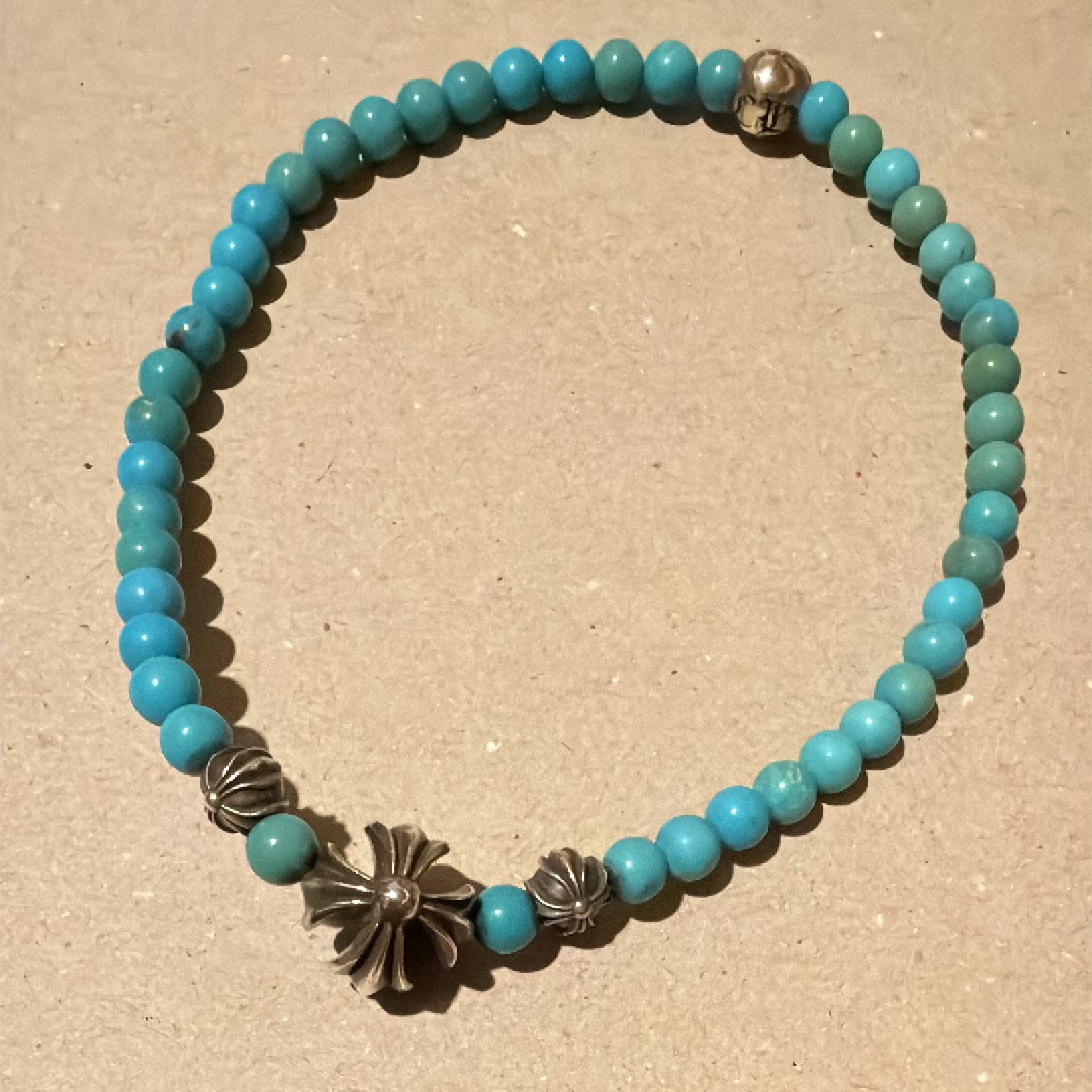 Chrome Hearts Beaded Bracelet 8mm V13 "Turquoise"