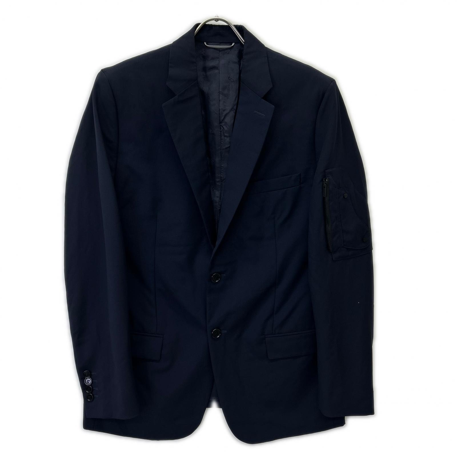 ディオール 013C217A3500 ネイビー 20SS  アームサドルポケット ウールモヘア 2B テーラードジャケット 48