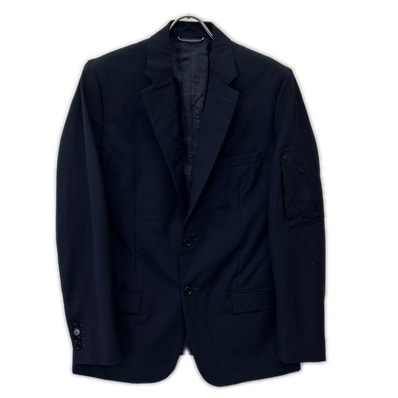 ディオール 013C217A3500 ネイビー 20SS アームサドルポケット ウールモヘア 2B テーラードジャケット 48