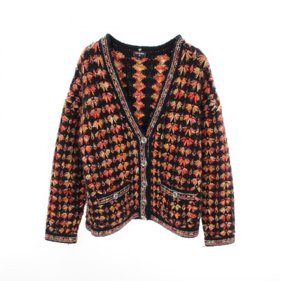 シャネル CHANEL ココマークボタン カーディガン 衣料品 トップス ウール カシミヤ レディース ブラック系 / マルチカラー P75411K10792 【中古】