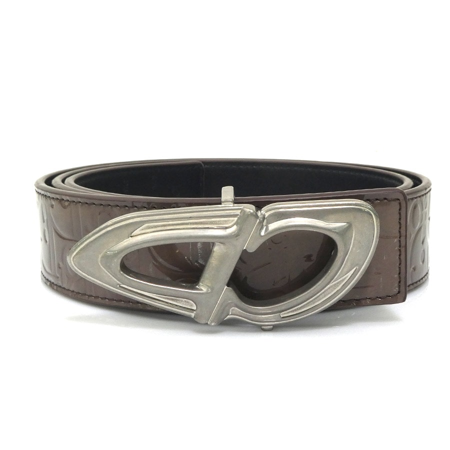 クリスチャンディオール Christian Dior ベルト パテントレザー グレー メンズ【中古】 56805i
