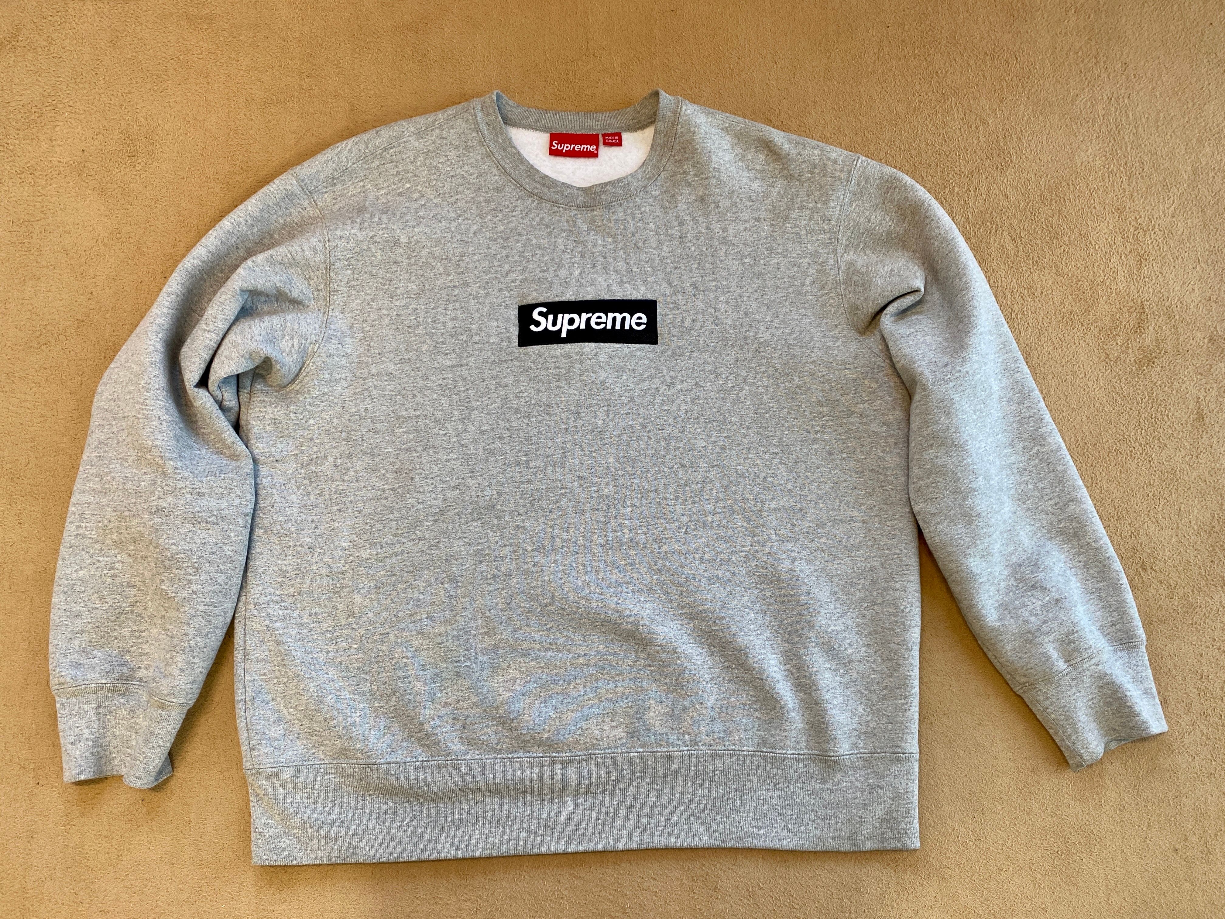 Supreme Box Logo Crewneck "Heather Grey" (22FW)