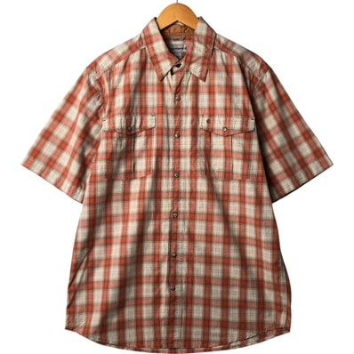 古着 カーハート Carhartt RELAXED FIT オンブレチェック 半袖 ワークシャツ メンズL相当/eaa562726