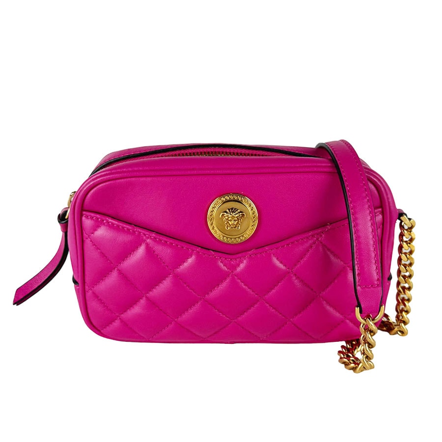ヴェルサーチ VERSACE ショルダーバッグ レザー マゼンタ レディース【中古】 z10961