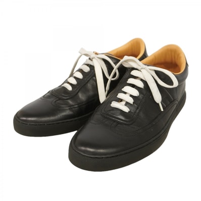 【6ape031】エルメス スニーカー 41 レザー ブラック【中古】メンズ