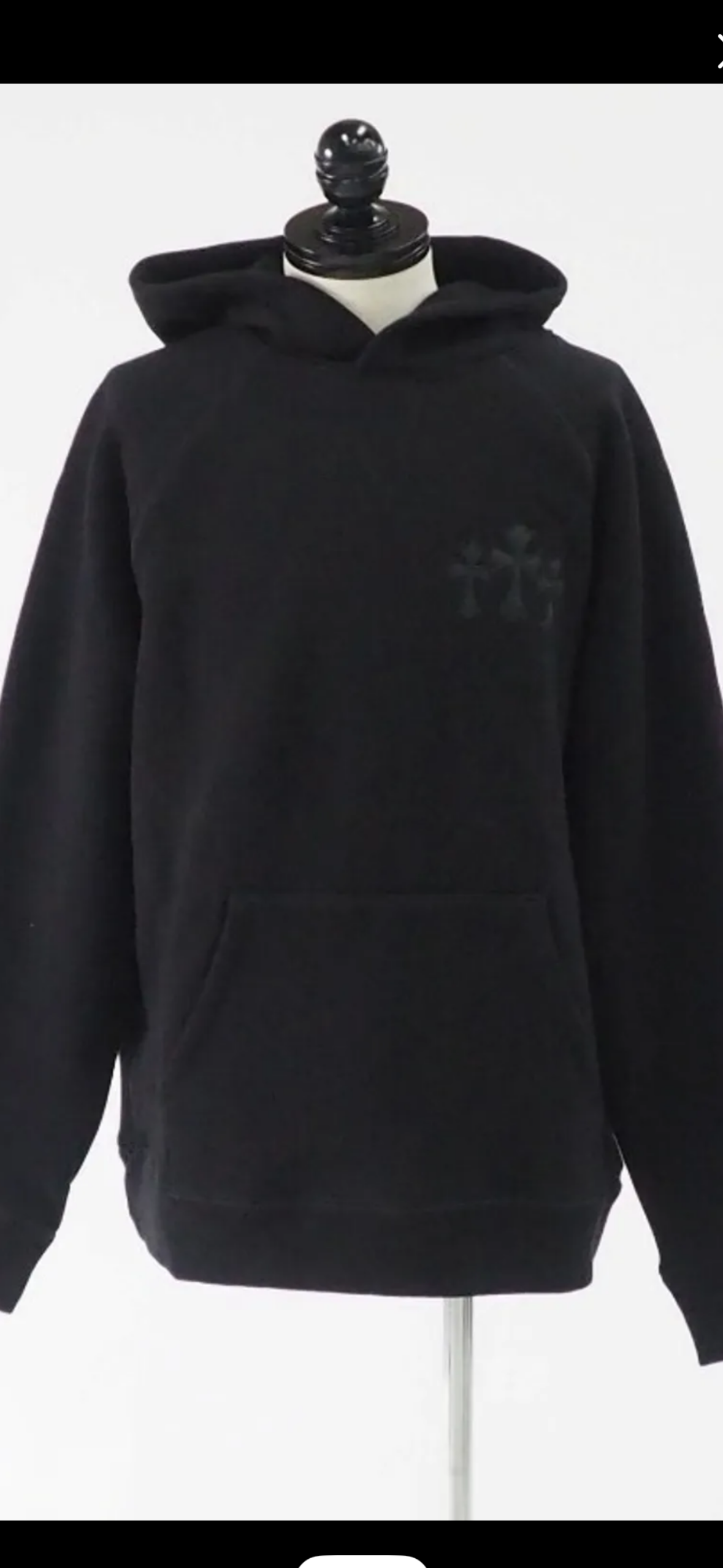 Chrome Hearts CH Logo Cemetery Cross Pullover Hoodie "Black"