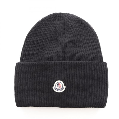 モンクレール MONCLER ロゴワッペン ニットキャップ ニットキャップ 帽子 ウール レディース ブラック系 K20933B00032999F 【新品】