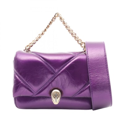 ブルガリ BVLGARI セルペンティ カボション ミニ 2WAY ハンドバッグ バッグ レザー レディース パープル系 【中古】