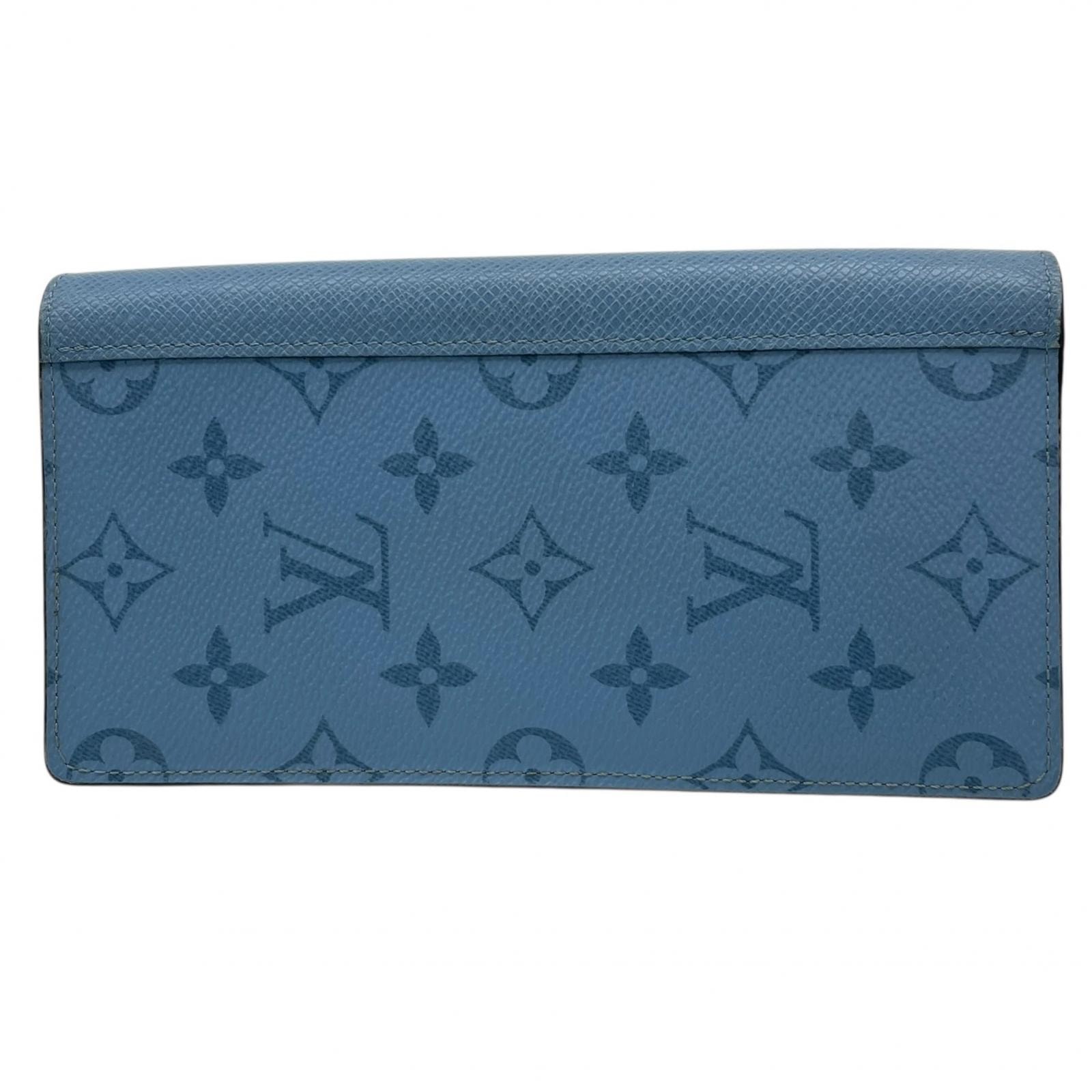 LOUIS VUITTON ルイ・ヴィトン ポルトフォイユ ブラザNM M30757 長財布 モノグラムキャンバス スカイブルー レディース【中古】
