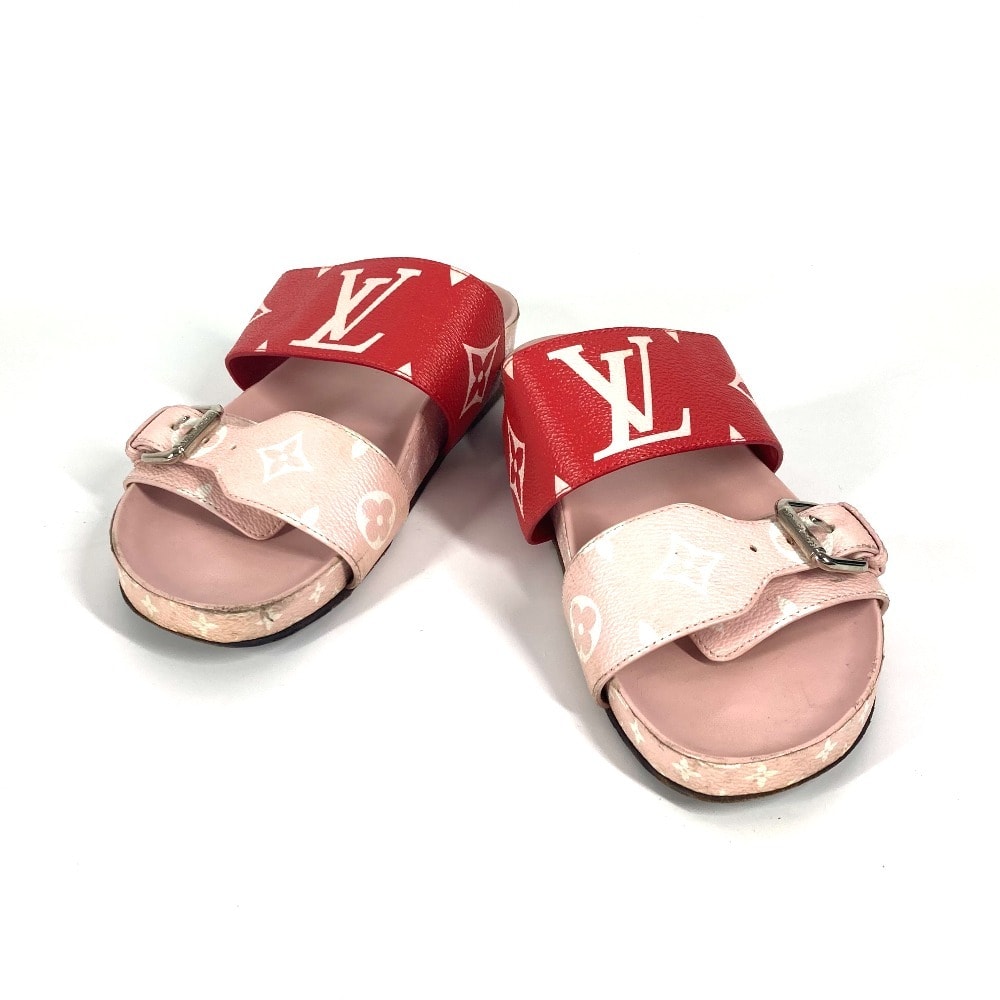 ルイヴィトン LOUIS VUITTON モノグラム 靴 シューズ フラット ペタンコ サンダル レザー ピンク