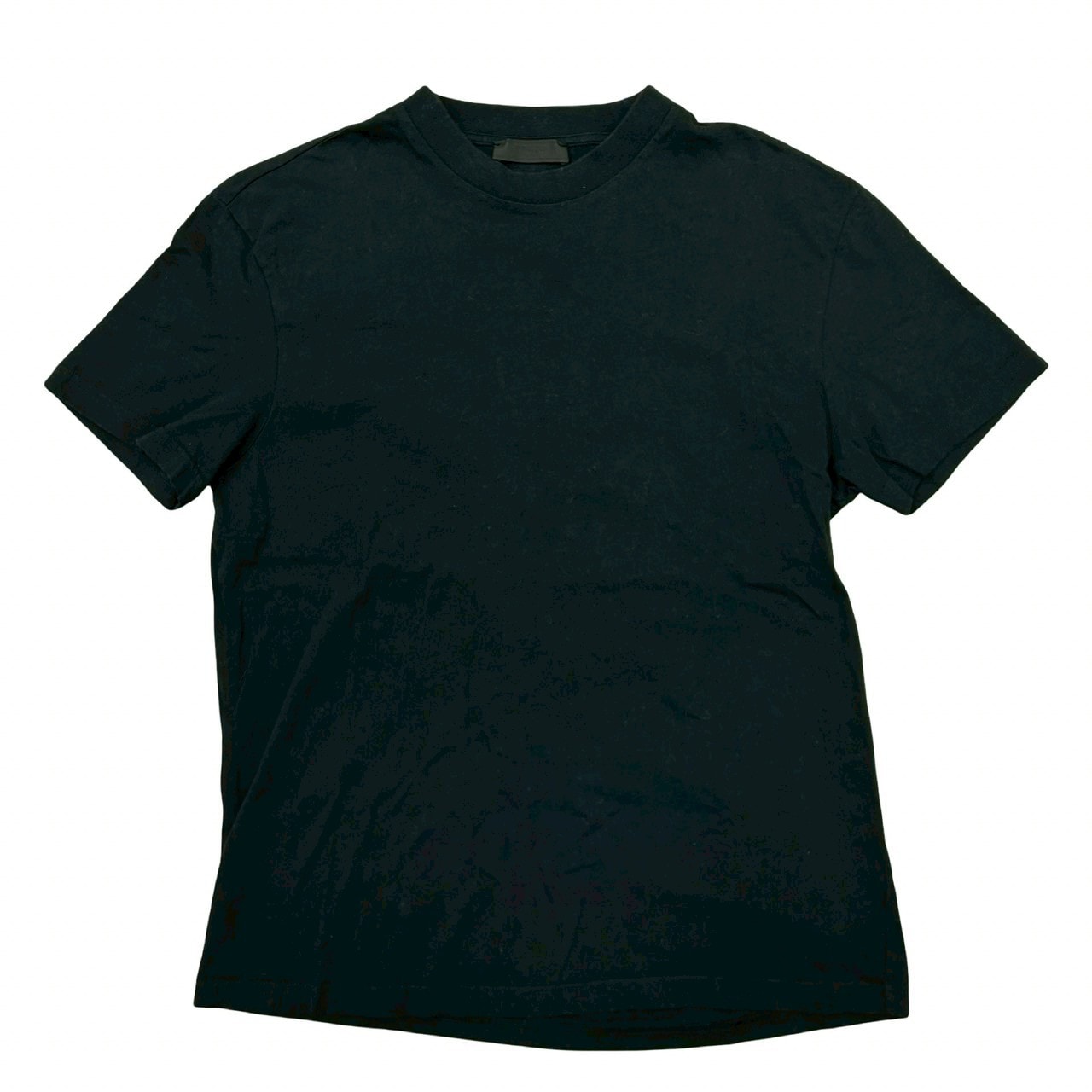 PRADA プラダ クルーネック コットン 半袖Tシャツ ブラック
 02589