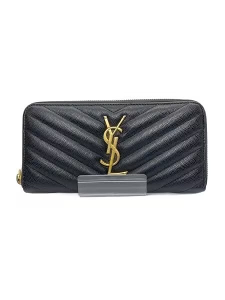 サンローラン モノグラム・サンローラン フルジップウォレット (グレインパウダーテクスチャー キルティングレザー) "ブラック" 358094BOW011000