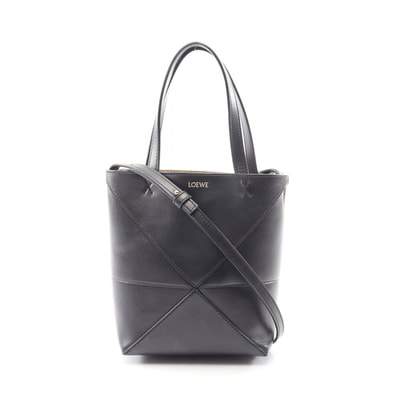ロエベ LOEWE パズルフォルド ミニ 2WAY ハンドバッグ バッグ レザー レディース ブラック系 A657V25X01 【中古】