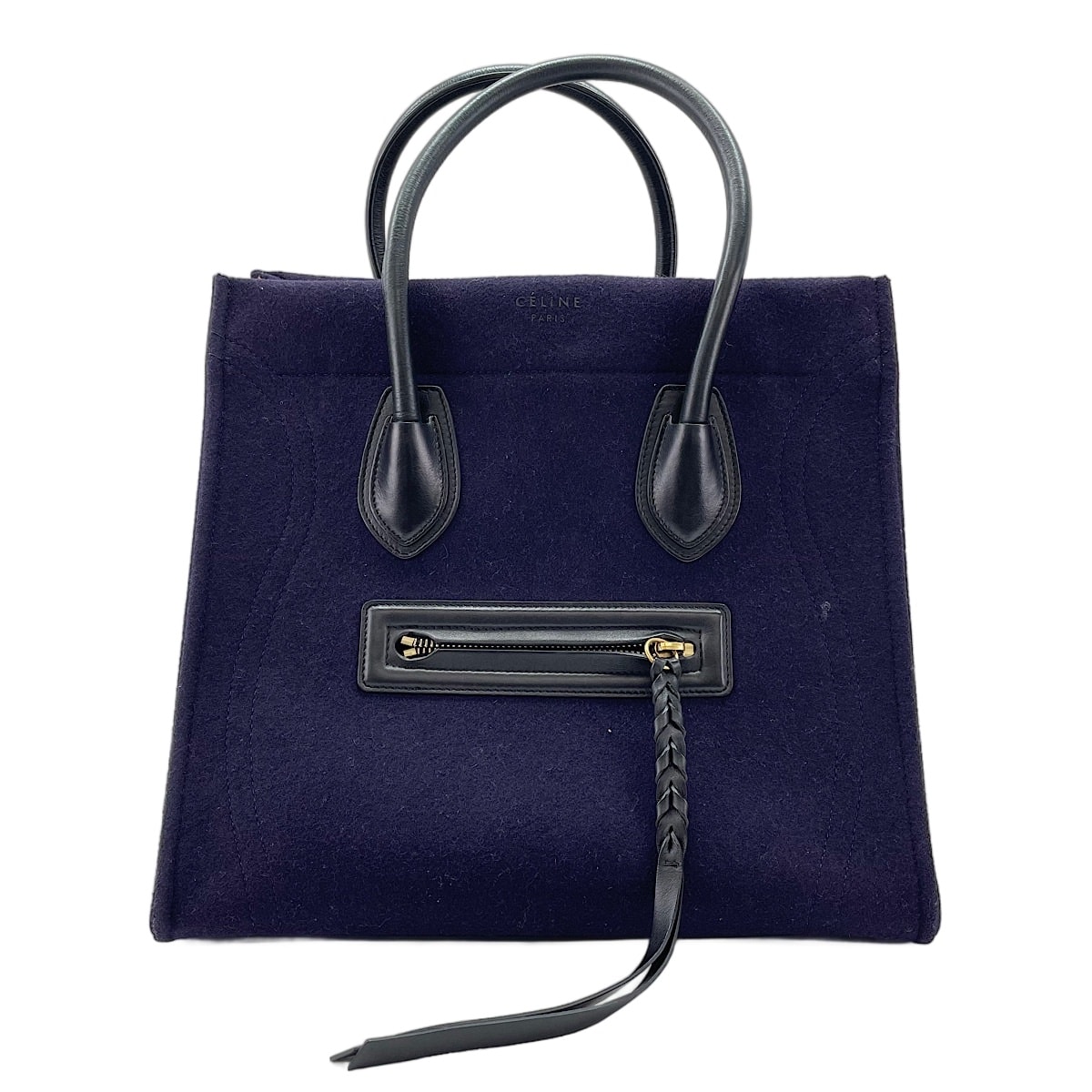 セリーヌ CELINE フェルト ラゲージファントム ハンドバッグ【中古】