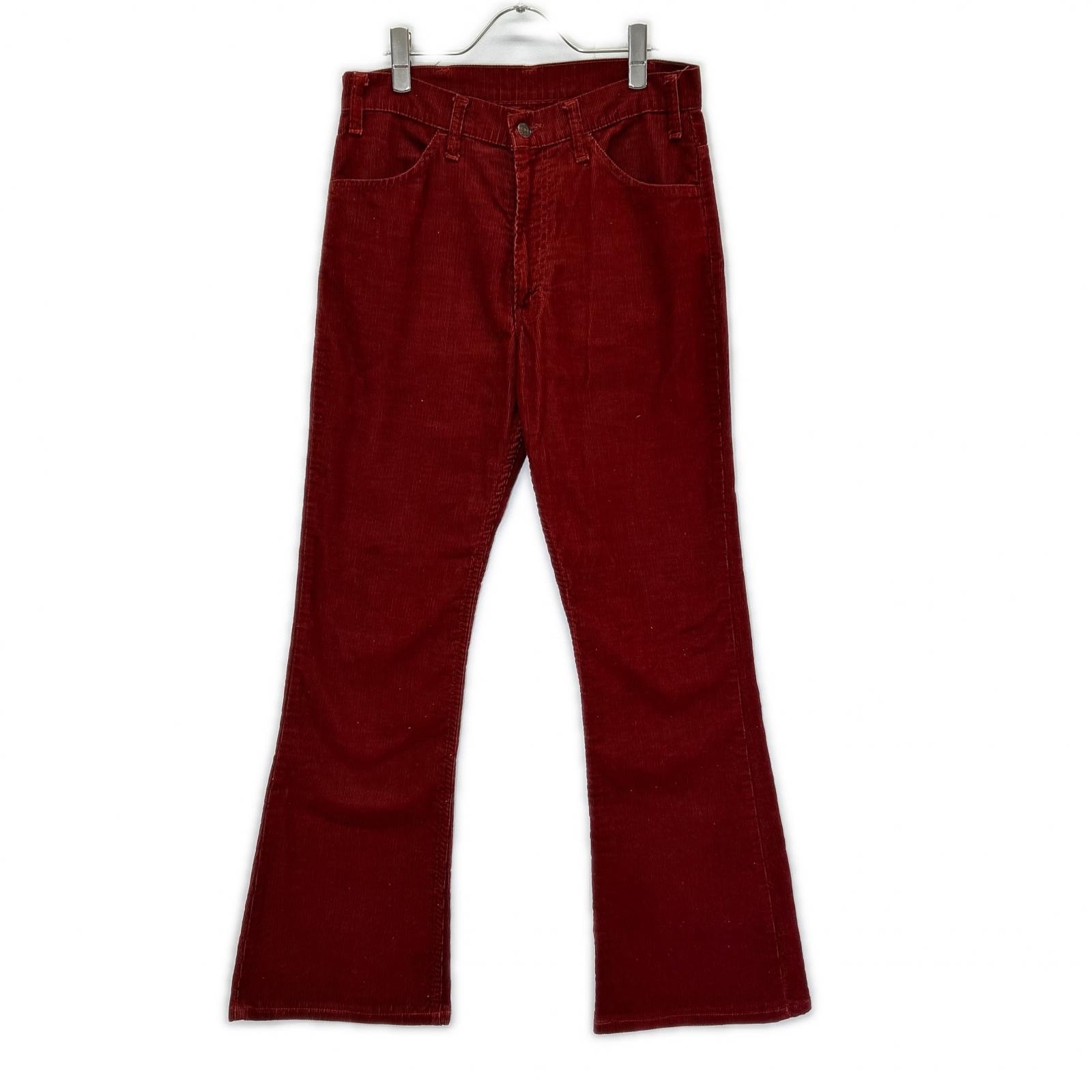 リーバイス 70s 646-1584 レッド 42TALONジップ コーディロイ フレアパンツ W31L32